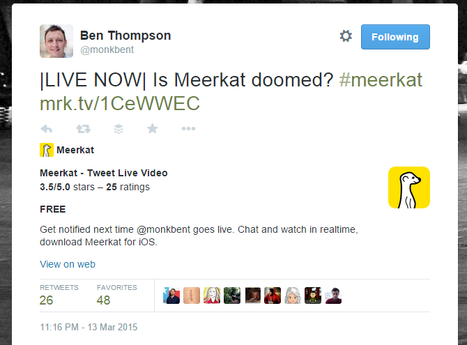 Is Meerkat doomed?